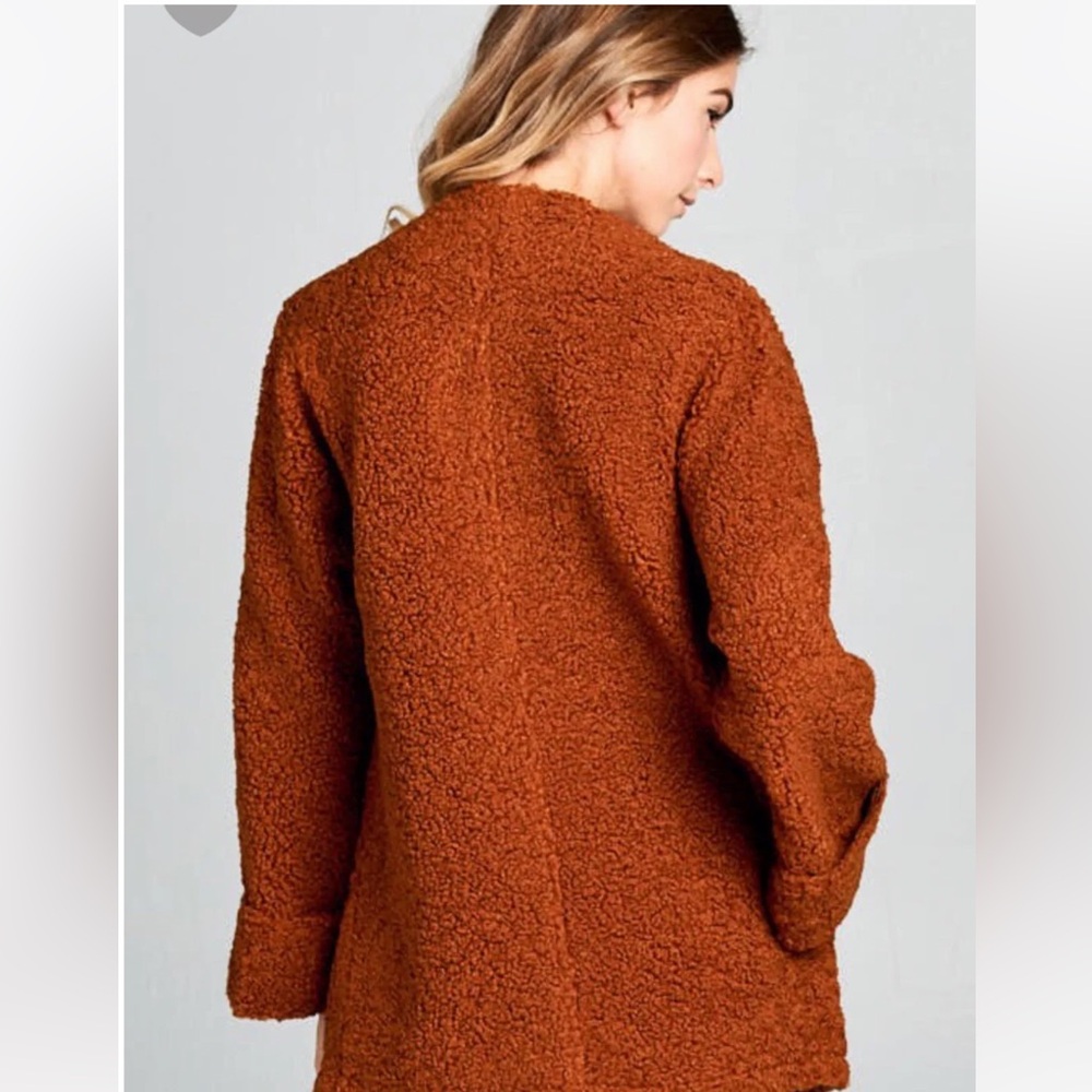 New Vici Ellison Rust Fall Teddy Jacket with pockets - Picture 8 of 14